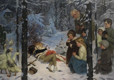 Children in the Snow by Richard Borrmeister